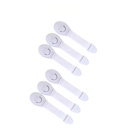 BabySafeHouse 3M Pre-Taped Infant/Child Safety Cabinet Lock, 6Pcs - White