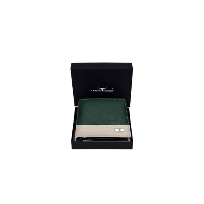 URBAN FOREST Seattle Green/Sand Leather Wallet for Men