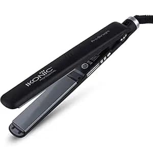 Ikonic Pro Straight Hair Straightener, Black, Floating Ceramic Plates, Nano Titanium Technology,Overheat protection
