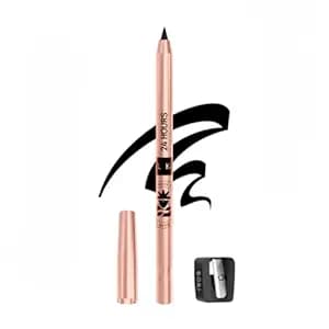 BOBI 24-Hour Kajal with Sharpener | Long-Lasting, Smudge-Proof, Matte Finish, Waterproof, Intense Black Bold Look Kohl Pencil | No Fade Texture | Deep Pigment for Eye Makeup | Infused with Vitamin E | 1.5g