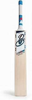 Cricket Bat, T20 Special Leather Bat, English Willow, Cross Weave Tape on The Face | Short Handle | Lightweight | White and Blue Handle | Free Cover (Size 3)