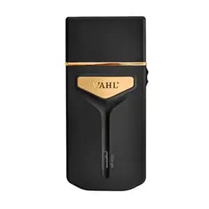 Wahl Travel Shaver USB, 0.4 mm cutting length, 45 minutes run time, Perfect travel companion with USB charging facility, Extra Cutting blade and foil to move along the contours, Black & Gold - 3025441IN