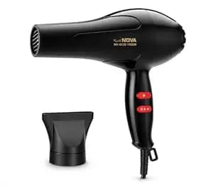 Nova NV-6130 Professional Hair Dryer 1800W for Men & Women | Fast Drying Hair Dryer with Hot & Cool Air Modes | 2 Heat & 2 Speed Settings | Salon Style Blow Dryer with Concentrator Nozzle for Smooth & Silky Hair Z1