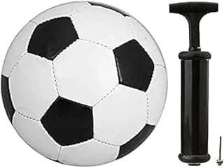 Football, Black&White Rugby Football with Air Pump, Size No-5