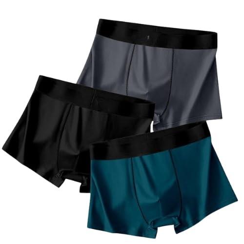 ANTICMART Men’s Anti-Bacterial Airsoft Trunk | Regular Fit Nylon Underwear | Breathable & Moisture-Wicking | Multicolor Pack of 3 (in, Alpha, XL, Regular, Grey Black RAMA)