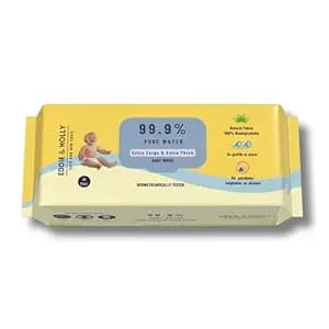 Eddie & Holly 99.9% Water Baby Wet Wipes | 2X Larger & 3X Thicker | 100% Plant based Fabric | Unscented | Zero Rash Wipes | Wipes for New Born Baby & Mother | Suitable for Sensitive Skin (1 X 60)