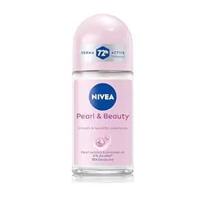 NIVEA Pearl and Beauty 50ml Deo Underarm Roll On | With Pearl Extracts & Avocado Oil | 72 H Long Lasting Floral Scent | 0% Alcohol and Dermat Approved | For Women