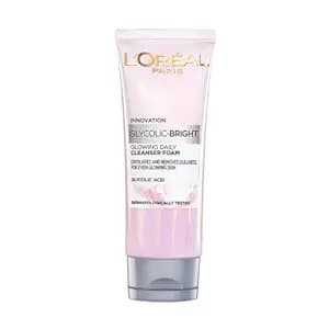 L'Oreal Paris Glycolic Bright Daily Foaming Face Cleanser, 100ml | Glycolic Acid Face Wash for Dull Skin | Daily Glowing Facial Cleanser | Suitable for All Skin Types