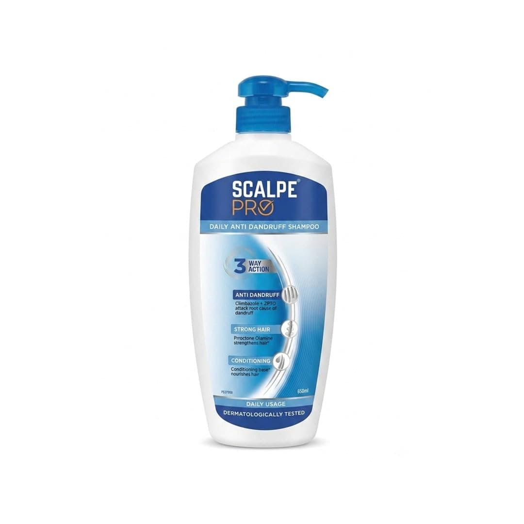 Scalpe Pro Daily Anti-Dandruff Shampoo | Removes Dandruff from Source | Prevents Itching & Irritation | Scalpe Science | Climbazole Formulation | Dermatologically Tested | For Women & Men | 650ml