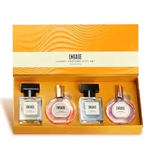 Engage Gift Assorted Luxury Perfume Set for Men & Women 80ml (20ml x 4)|Couple Gift |4 Premium EDP Fragrances|Wedding Anniversary Luxury Gift|Travel Size Perfume Combo|Dermat-Tested