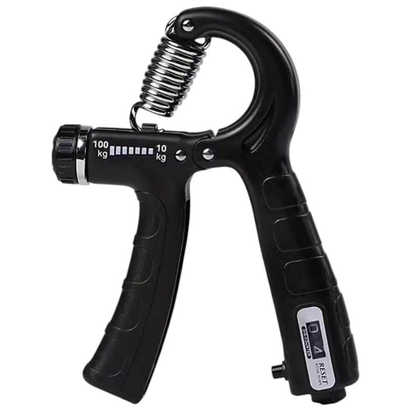 RAIYARAJ Adjustable Hand Grip Strengthener with Counter (100kg) | Hand Gripper for Men & Women | Forearm, Finger & Wrist Exercise Equipment for Home Gym Workout (Black)