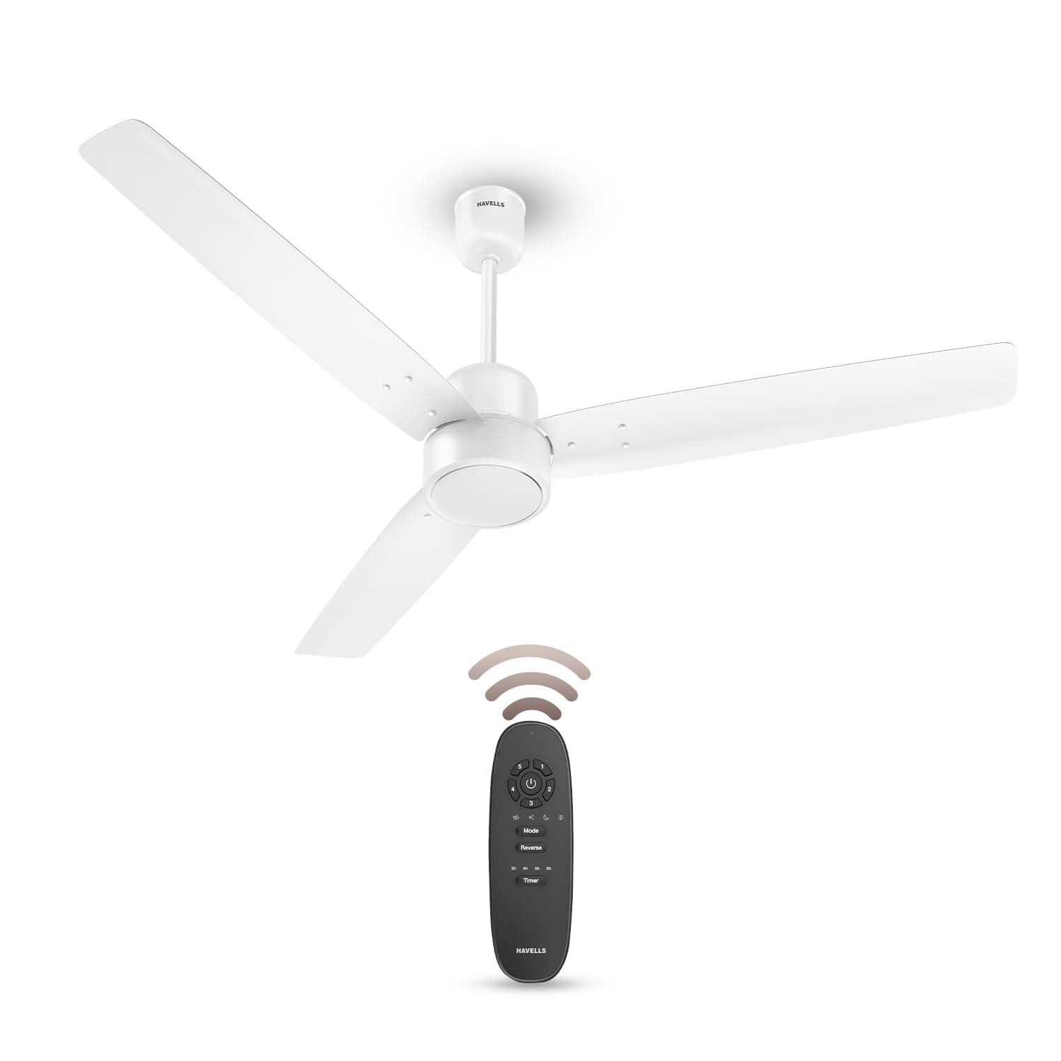Havells FAB BLDC Ceiling Fan 1200 mm, 380 RPM, Savings upto 65%, Reverse Rotation, 4 Modes (Boost, Sleep, Breeze, Mop), Low Wattage 30 W, Low Noise, Air Flow:235 CMM, 3 Year Warranty, Elegant White