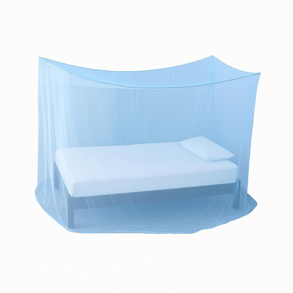 Divayanshi Foldable Polycotton Mosquito Net (Machhardani) for Single Bed (Blue, 4 x 6.5 ft) | Strong & Breathable | Easy Setup, Lightweight, Portable & Ideal for Home & Travel