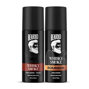 Beardo Whisky Smoke & Bourbon Perfume Body Spray (Set of 2) Spicy, Woody Oudh Deo for Men Long Lasting |Date night Deodorant for Men | Fresh Scent | Valentines day gift for husband | Gift for boyfriend | Gift for Men
