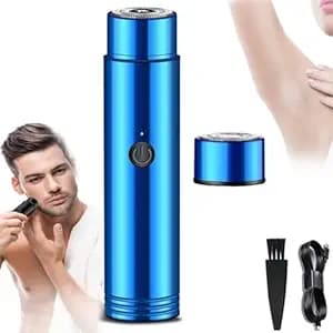 Mini Electric Razor Shaver (FES) Hair Trimmer with Dual-Edge Blades, USB Rechargeable Waterproof Mini Beard Trimmer for Men and Women, Multipurpose Hair Shaver for Face in Black & Green