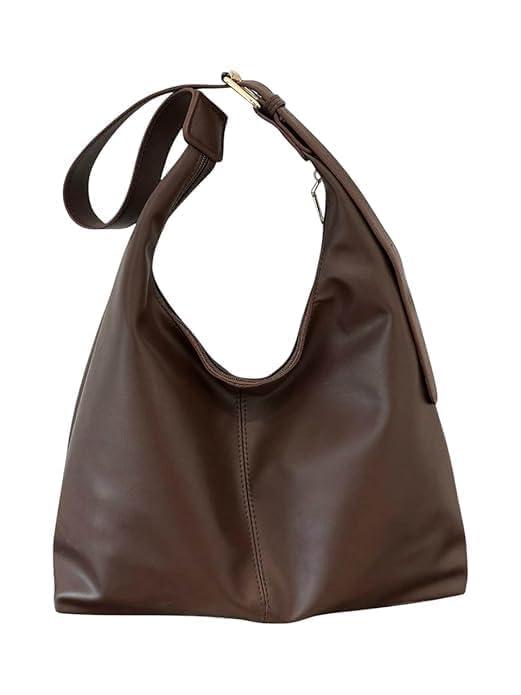 Generic Women's Hobo Shoulder Bag | Large Capacity PU Leather Handbag | Stylish Tote Bag for Office, Casual, Daily Use | Coffee