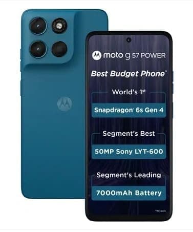 Motorola G57 Power (Fluidity, 8GB RAM, 128GB Storage) | Snapdragon 6s Gen 4 Processor | 6.72" FHD+ Display | 50MP LYT-600 + 8MP Ultrawide | 8MP Selfie Camera | 7000mAh Battery, 33W TurboPower | IP64