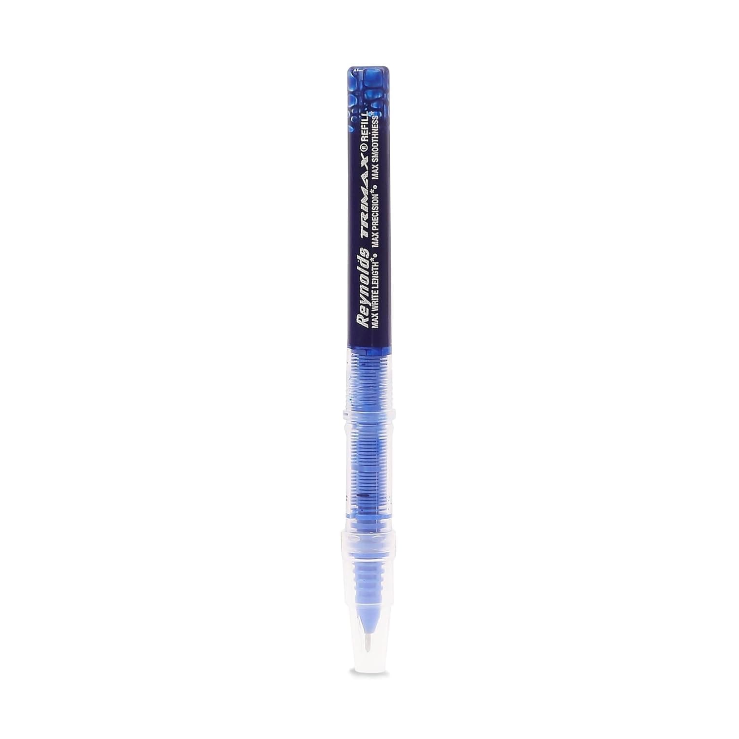 Reynolds TRIMAX Rollerball Pen Refills Set - 4 Refills Set|Roller Ball PENS for Writing | Pen for Students & Office Stationery | 0.5 mm TIP Size