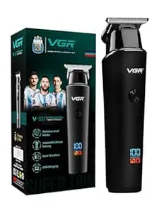 VGR V-937 Professional Hair Trimmer for Men, Rechargeable Beard Trimmer & Body Trimmer, Up to 1 Year Runtime on Single Charge, 500 Min Long Battery Life, Low Noise, LED Display, Type-C Fast Charging