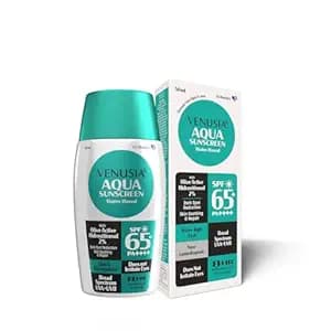 VENUSIA Dr. Reddy's Water Based Sunscreen SPF 65 : Broad Spectrum Protection : Powered by Antioxidants : Ultra-Light, Non-Sticky and Hydrating : Anti-Pigmentation : For Oily, Acne-Prone Skin : 50g