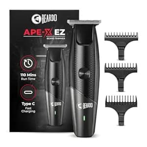 BEARDO Ape-X EZ Trimmer for Men Beard | 110 Min Run Time | 7000 RPM Motor | Lithium Ion Battery | Multiple Length Settings | Durable Blades | Beard Trimmer for Gen Z