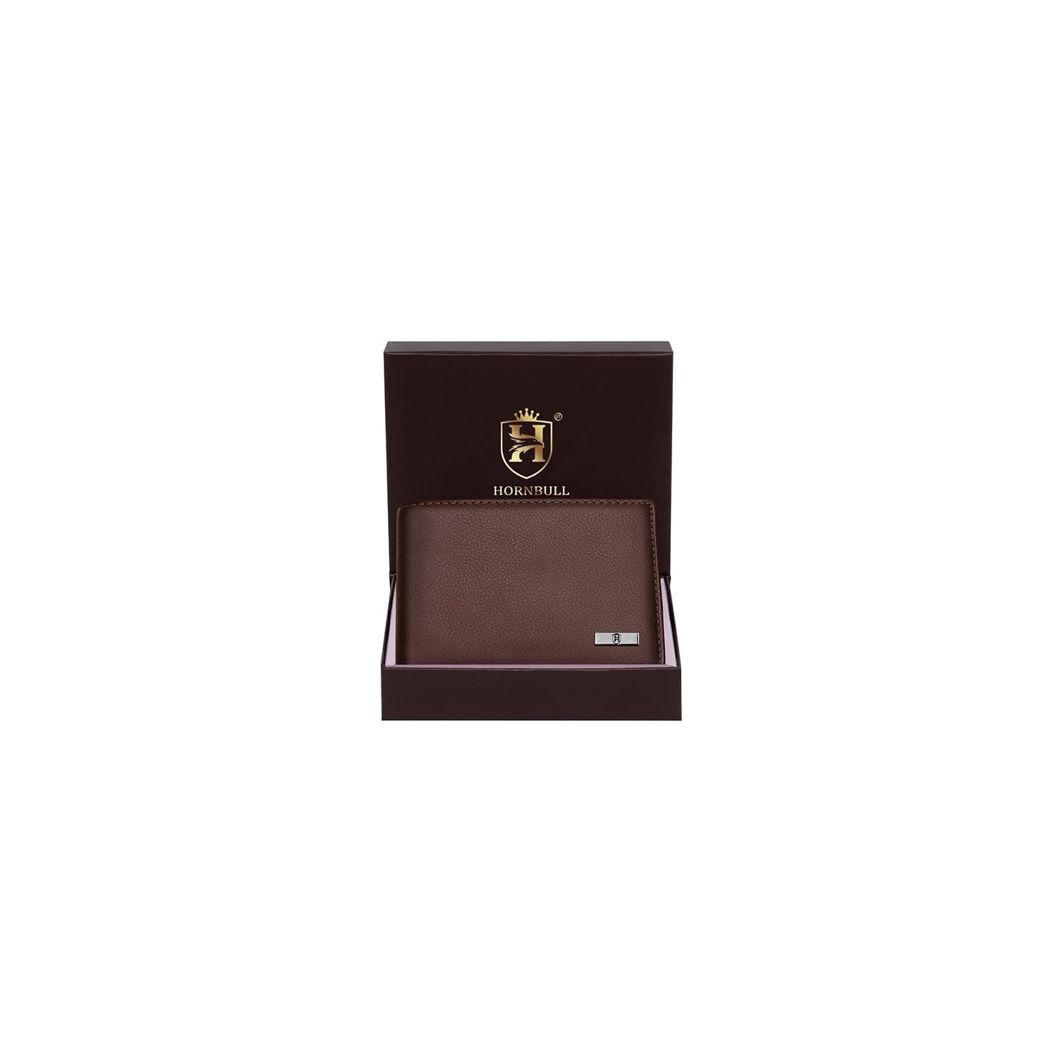 HORNBULL Maddison Men's Brown Genuine Leather Wallet | Branded Quality Wallet for Men with RFID Blocking | Mens Gift Set