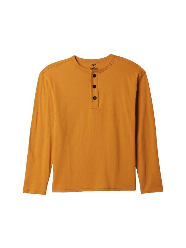 LAZYCHUNKS® T-Shirt for Men|Plain Henley Full Sleeve T Shirt|Cotton Blend T Shirt for Men|Men's T-Shirt|Tshirt for Men Stylish|T-Shirts for Men Regular Fit. Yellow