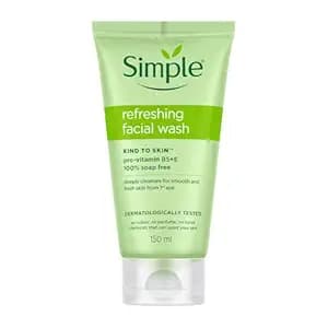 Simple Kind To Skin Refreshing Facial Wash 150 ml | 100% Soap-Free Facewash that doesn't dry out your skin| For All Skin Types