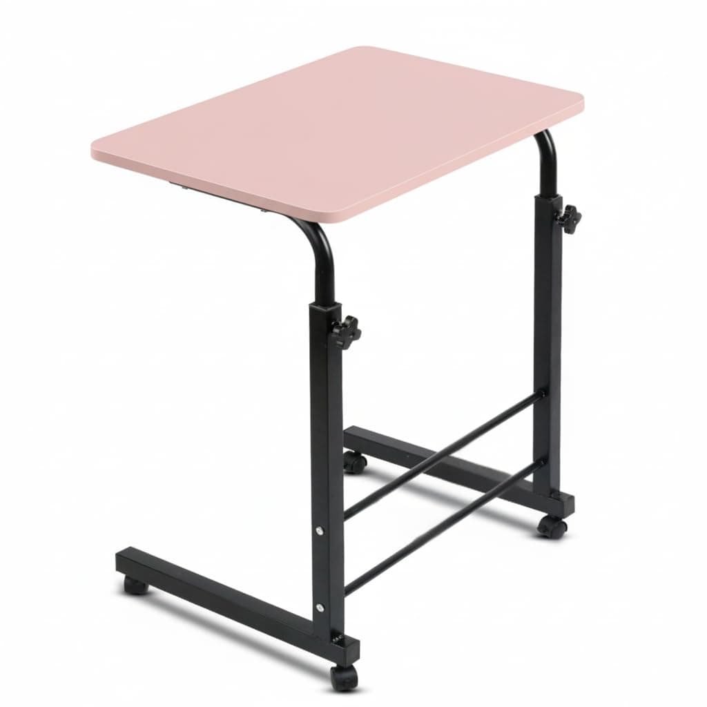 TECHNOVIBES Foldable Study Table/Bed Table/Foldable and Portable Wooden/Writing Desk for Office/Home/School (Pink with Black Legs)