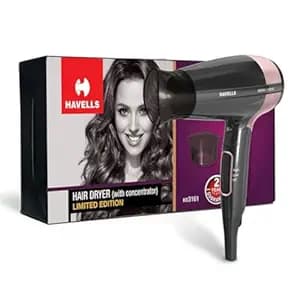 Havells 1200W Foldable Hair Dryer; 3 Heat Settings With Cool Shot (Hot/Cool/Warm),Heat Balance Technology|Cool Black|Your Perfect Blow Dry Companion For Effortless Hair Styling|Hd3161-1200 Watts