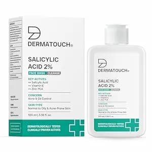 DERMATOUCH Salicylic Acid 2% Face Wash | For Acne & Oil Control | For Normal to Oily and Acne-Prone Skin | Dermatologist Tested | For Men & Women | 100ml