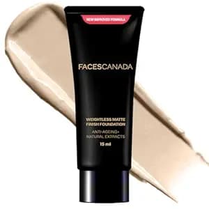 FACESCANADA Weightless Matte Finish Foundation - Ivory, 15ml | Lightweight | Natural Finish | Anti-Ageing | Non-Clog Pores | Enriched With Olive Seed Oil, Grape Extract, Shea Butter