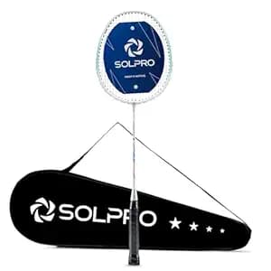 SOLPRO Vanguard 8 Aluminium Badminton Racket for Beginners & Intermediate, Adult & Kids Shuttle Bat with Full Cover Bag, Lightweight Racket with Durable Frame for Practice & Match