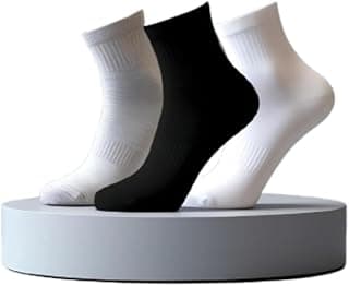 INDIAN THREADS Men & Women Ankle Socks – Breathable Cotton, Cushioned Sports Socks – Anti-Sweat, Soft & Durable – Pack of 3