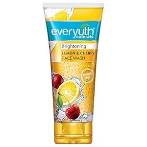 Everyuth Naturals Brightening Lemon & Cherry Face Wash|Deep Cleansing, Oil Control & Tan Reduction|Simple Face Wash|Removes Dirt & Oil|100% Soapfree| For All Skin Types|Paraben Free - 150 g