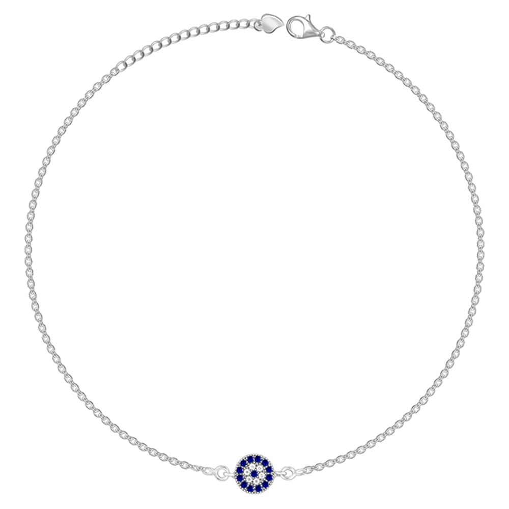 GIVA 925 Silver Evil Eye Anklet,Single| Gifts for Women and Girls | With Certificate of Authenticity and 925 Stamp | 6 Months Warranty