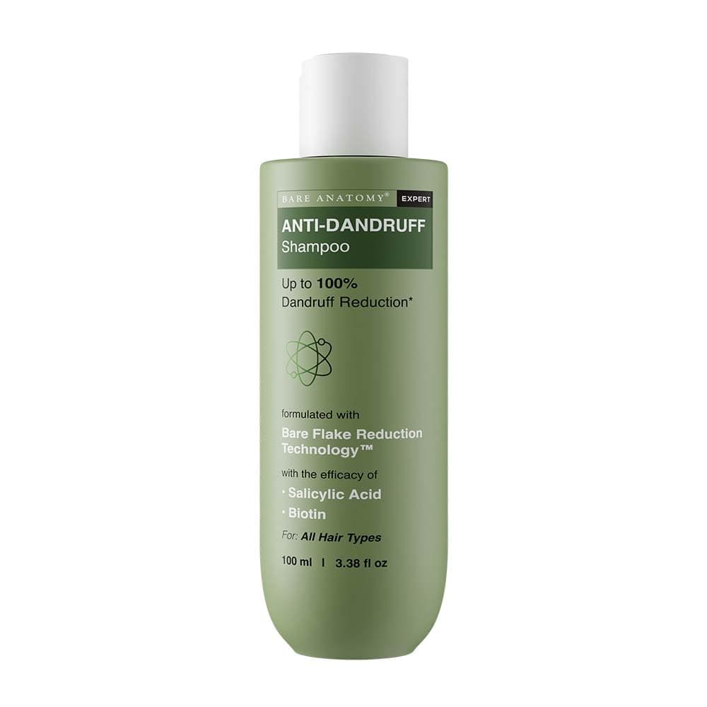 Bare Anatomy Anti-Dandruff Shampoo | Up To 100% Dandruff Reduction | ZPTO-Free | pH 5.3 | Salicylic Acid, Piroctone Olamine & Biotin | Non-Drying Formula | For Strong, Smooth Hair | Unisex | 100 ml