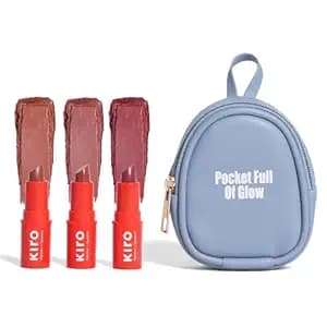Kiro Slickstick Mini Lipstick Gift Set (3x1.2g) with Pouch – Mauve Macaroon, Nutty Nougat & Velvet Nude | Vegan, Long-Wear, Non-Drying Matte | Travel Friendly & Skincare Infused
