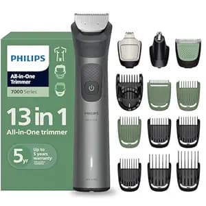 Philips India's No.1 Men's Trimmer* | Ultimate Precision | BeardSense Technology- Scans 125x/sec, adapts to density | All-in-One Full body Grooming Kit | 120min runtime | IPX7 | 5yr warranty* | MG7922