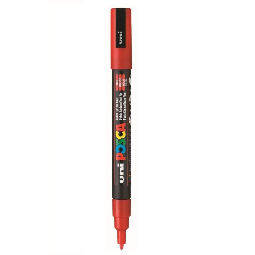 POSCA PC-3M Marker | 0.9-1.3 mm Bullet Shaped Tip (Red Ink)