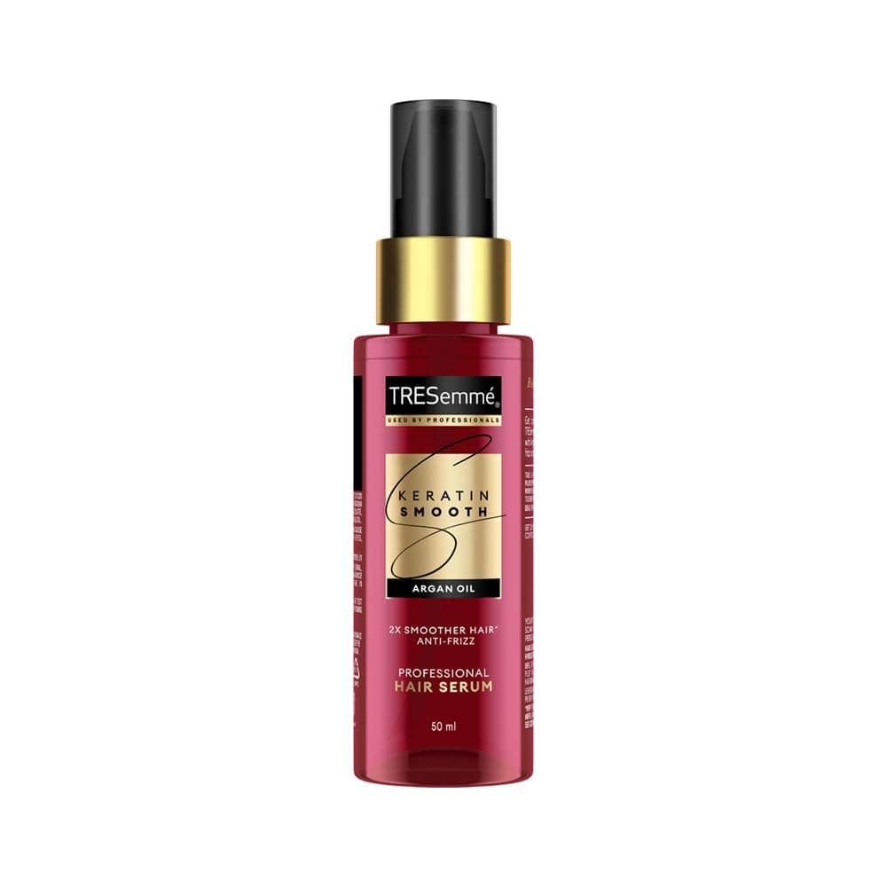 TRESemmé Keratin Smooth Anti Frizz Serum 50ml | 72H Frizz Control, Heat Protection & 2X Smoother Hair | Paraben Free Hair Serum for Dry Frizzy Hair