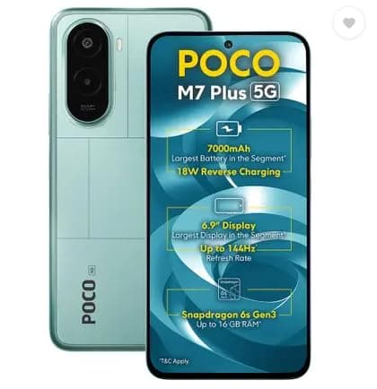 POCO M7 Plus 5G, Aqua Blue (4GB, 128GB)