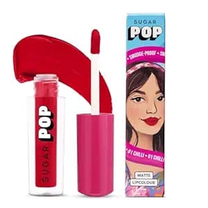 SUGAR POP Matte Lipstick | Smudge-Proof | Vitamin E | Long Lasting 8 Hrs | Lip Colour For Women | 1.6 ml - 01 Chilli