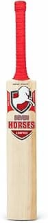 Seven Horses Limited Cricket Bat, Indian Willow, Natural Wood with Red Grip