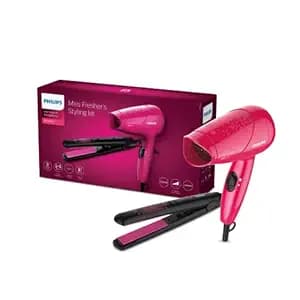 Philips India's No.1 Hair Styling Brand | Hair Dryer & Straightener | Combo Kit | Blow Dry for Men & Women | Minimized Damage | Designed for Indian Hair, HP8643