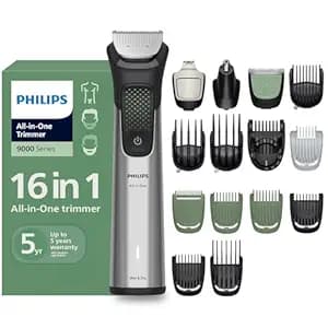 Philips India's No.1 Men's Trimmer* | Luxurious Stainless Steel Design | BeardSense Technology | All-in-One Grooming Kit- Beard, Hair, Body, Intimate | 120min runtime | IPX7 | 5yr warranty* | MG9532