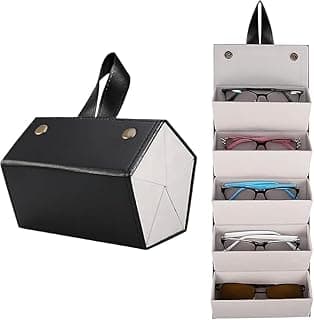 BOLDSTUFF Premium Sunglass Organizer - Travel Case for Multiple Pairs, Portable Sunglasses Case with Slots