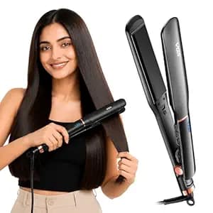 VGR V-519 Professional Hair Straightener - 38mm Ceramic Coating Plates, Max 450°F Heat, LED Display, 7 Temperature Settings, 2.0m Swivel Cord, Ultimate Styling Tool for Women & Salon Use (Black)