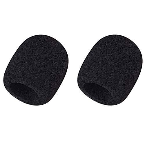kh Foam Mic Cover Handheld Microphone Windscreen (Black Pack of 2)