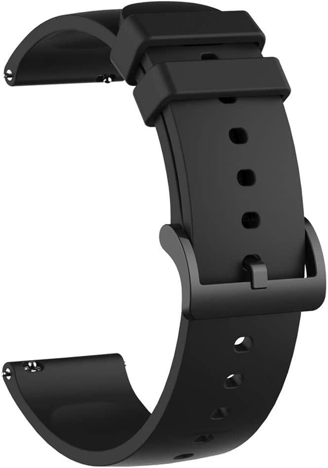 INEFABLE 22mm SmartWatch Strap with Stainless Steel Buckle Compatible with ColorFit Pro 4/Pro 4 Max/Ultra/Ultra 2, Amazfit GTR 47mm/ GTR 2E, Galaxy Watch 3 45mm, Realme S/S Pro (Black-Pack of 1)